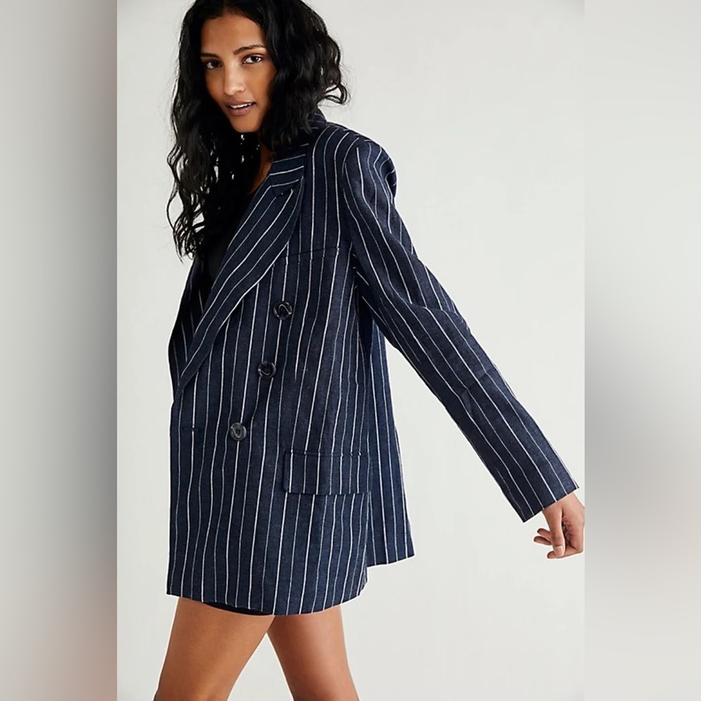 FREE PEOPLE Pinstripe Ashby Blazer